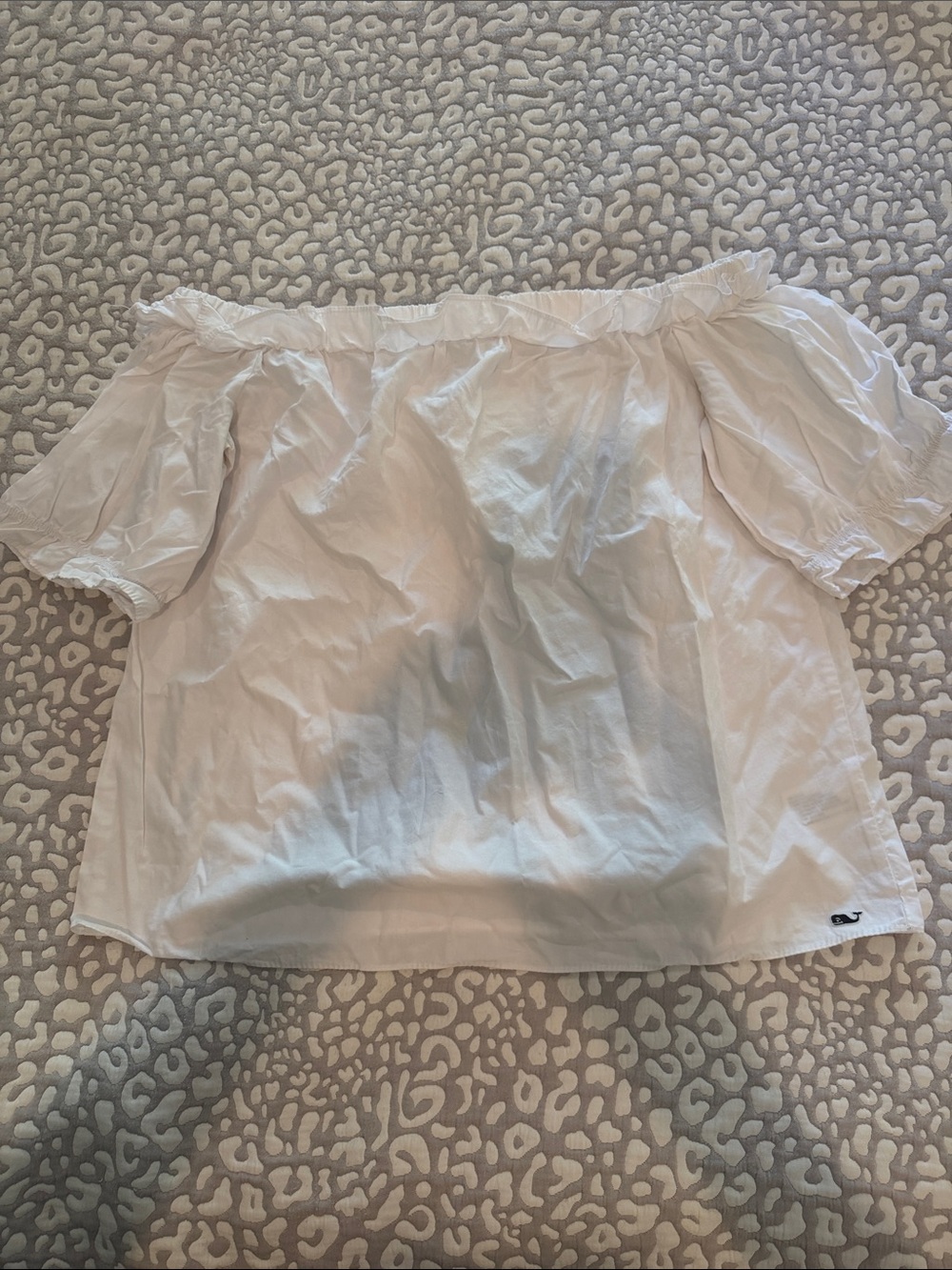 Vineyard Vines White Off-Shoulder Puff Sleeve Top